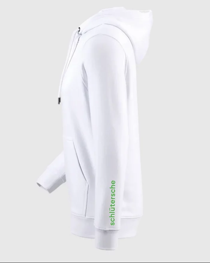 schlütersche Shop - Hoodie (weiß - grüne Schrift) - Side